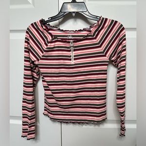 Justice Striped Long Sleeve Shirt